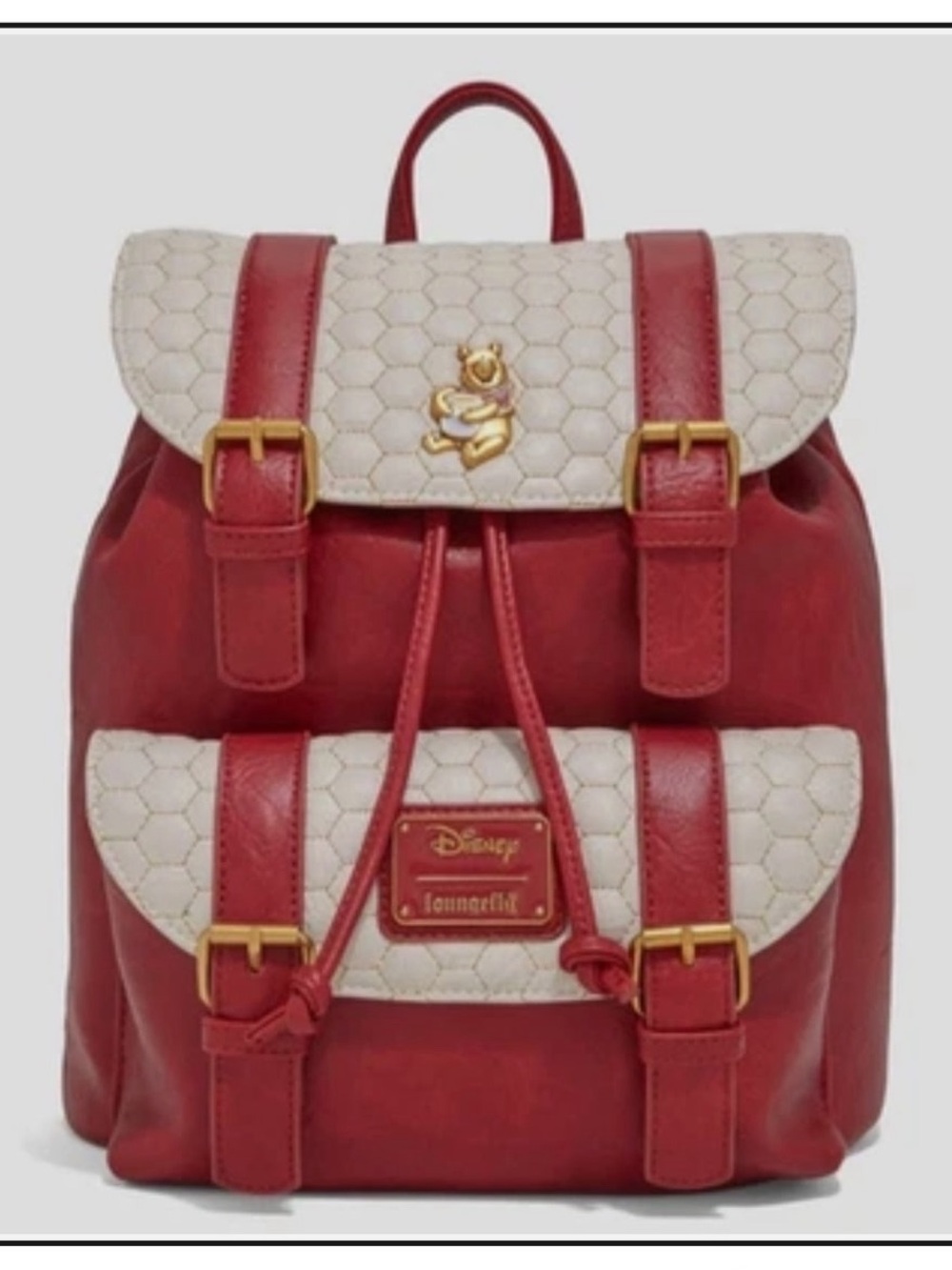 Loungefly Red & Cream Winnie the Pooh Honeycomb Accent Backpack